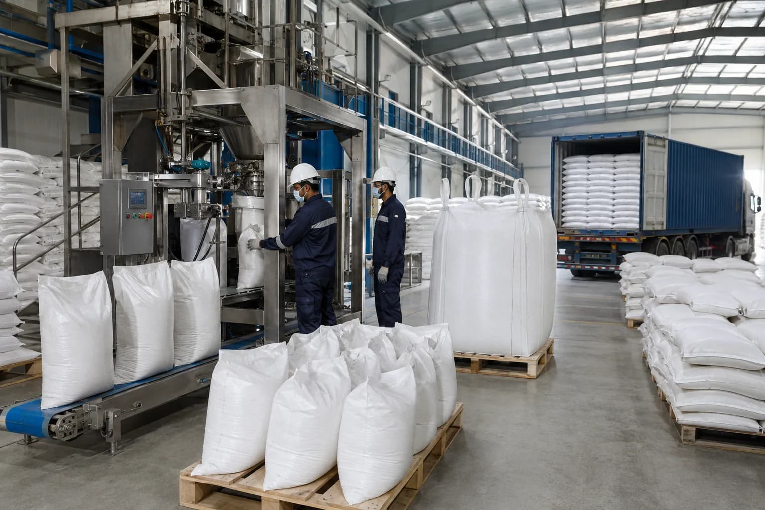 Salt packaging prepared for transport